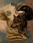 Norse Wolf Button Down T-Shirt Shirts & Tops Viking Warriors