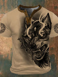 Norse Wolf Button Down T-Shirt Shirts & Tops Viking Warriors