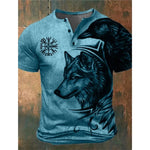 Norse Wolf Button Down T-Shirt Shirts & Tops Viking Warriors