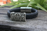 Norse Wolves Leather Bracelet Bracelets Viking Warriors