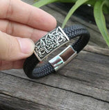 Norse Wolves Leather Bracelet Bracelets Viking Warriors