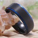 Norseman Blue Tungsten Ring Rings Viking Warriors