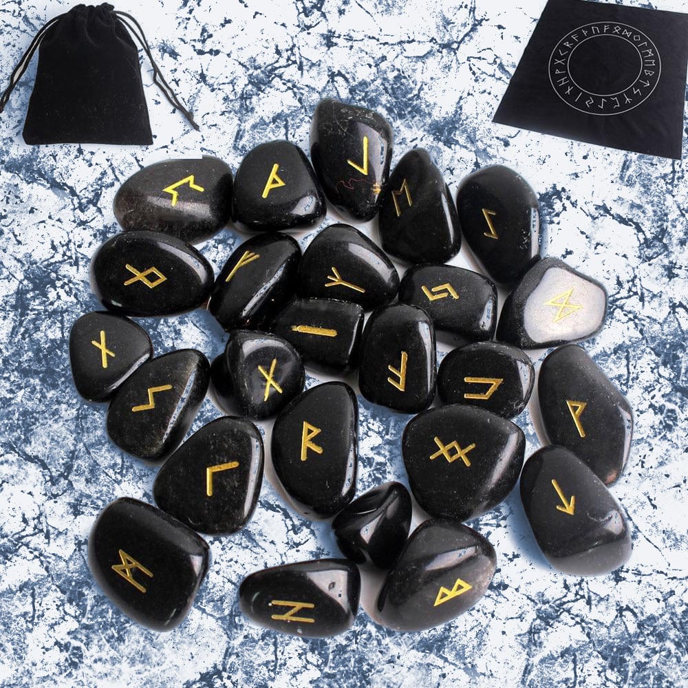 Black Agate Rune Stones
