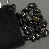 Obsidian Rune Stone Set Hobbies & Creative Arts Viking Warriors