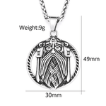 Odin Face Double Sword Pendant Necklace Viking Warriors