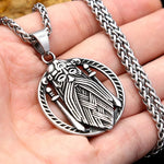 Odin Face Double Sword Pendant Necklace Viking Warriors