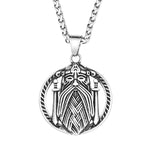 Odin Face Double Sword Pendant Necklace Viking Warriors