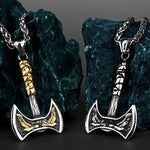 Odin Ravens Double Axe Necklace necklace Viking Warriors