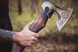 Odin Valknut Viking Axe with Leather Sheath Viking Axe Viking Warriors