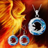 Phoenix Rebirth Pendant Earring Set necklace and earrings set Viking Warriors
