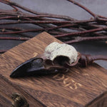 Raven Skull Resin Necklace Raven Skull Necklace Viking Warriors