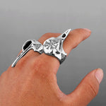 Raven Skull Viking Compass Ring Rings Viking Warriors