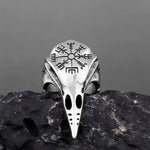 Raven Skull Viking Compass Ring Rings Viking Warriors