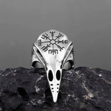 Raven Skull Viking Compass Ring Rings Viking Warriors