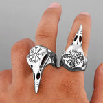 Raven Skull Viking Compass Ring Rings Viking Warriors