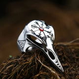 Raven Skull Viking Compass Ring Rings Viking Warriors
