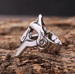 Red Stone Spartan Helmet Ring ring Viking Warriors