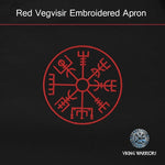 Red Vegvisir Embroidered Apron Aprons Viking Warriors