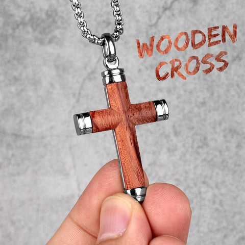 Rosewood Cross Necklace Viking Warriors
