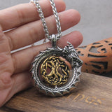 Rotating Tree of Life Ouroboros Necklace necklace Viking Warriors