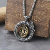Rotating Tree of Life Ouroboros Necklace necklace Viking Warriors