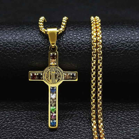 Saint Benedict Cross Necklace Viking Warriors