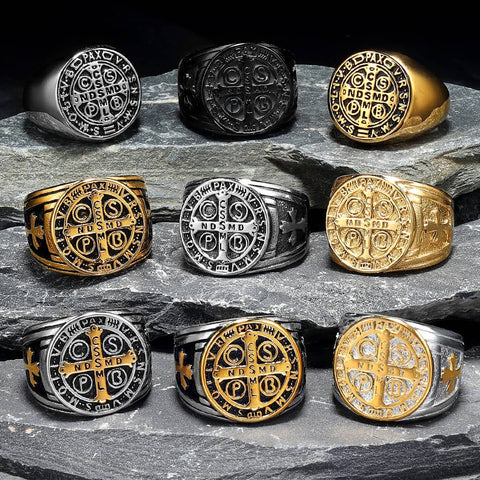 Saint Benedict Cross Ring Rings Viking Warriors