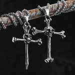 Skull Bone Cross Men's Necklaces - Gothic Punk Rock Jewelry necklace Viking Warriors