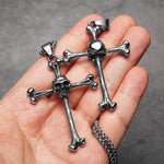 Skull Bone Cross Men's Necklaces - Gothic Punk Rock Jewelry necklace Viking Warriors