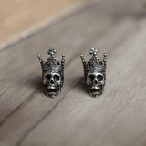 Skull King Crown 925 Sterling Silver Stud Earrings earrings Viking Warriors