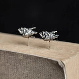 Skull King Crown 925 Sterling Silver Stud Earrings earrings Viking Warriors