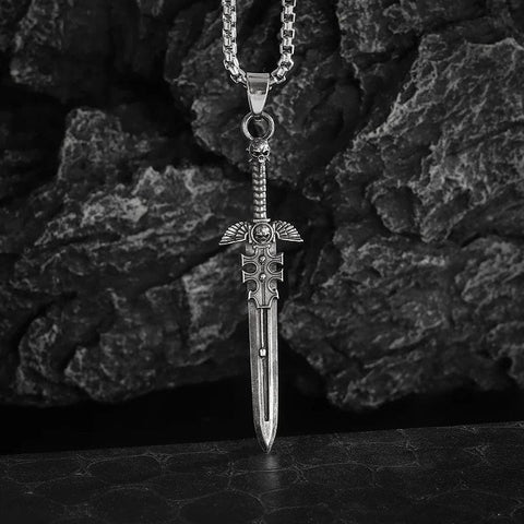 Skull Sword Pendant Necklace necklace Viking Warriors