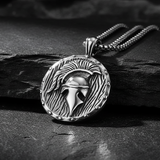 Spartan Helmet and Shield Pendant Portrait Photo