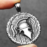 Spartan Helmet and Shield Pendant Viking Warriors