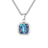 Square Malachite Abalone Shell Pendant Necklace Pendant necklace Viking Warriors