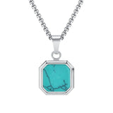 Square Malachite Abalone Shell Pendant Necklace Pendant necklace Viking Warriors