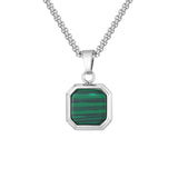 Square Malachite Abalone Shell Pendant Necklace Pendant necklace Viking Warriors