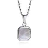 Square Malachite Abalone Shell Pendant Necklace Pendant necklace Viking Warriors