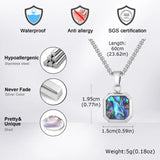 Square Malachite Abalone Shell Pendant Necklace Pendant necklace Viking Warriors