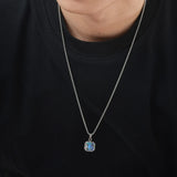 Square Malachite Abalone Shell Pendant Necklace Pendant necklace Viking Warriors