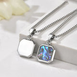 Square Malachite Abalone Shell Pendant Necklace Pendant necklace Viking Warriors