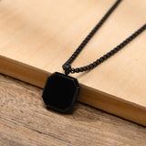 Square Natural Stone Necklace necklace Viking Warriors
