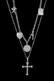 Stainless Steel Antique Coins & Cross Necklace cross necklace Trendsi