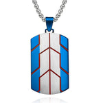 Blue and silver Armor Tag Necklace Pendant Necklace necklace Viking Warriors