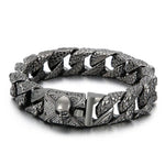 Stainless Steel Skull Curb Chain Bracelet Bracelets Viking Warriors