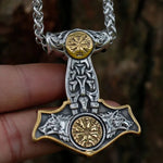 Thor's Hammer Geri and Freki Necklace Necklaces Viking Warriors