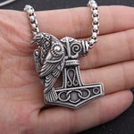 Thor's Hammer Raven Necklace Necklaces Viking Warriors