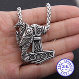 Thor's Hammer Raven Necklace Necklaces Viking Warriors