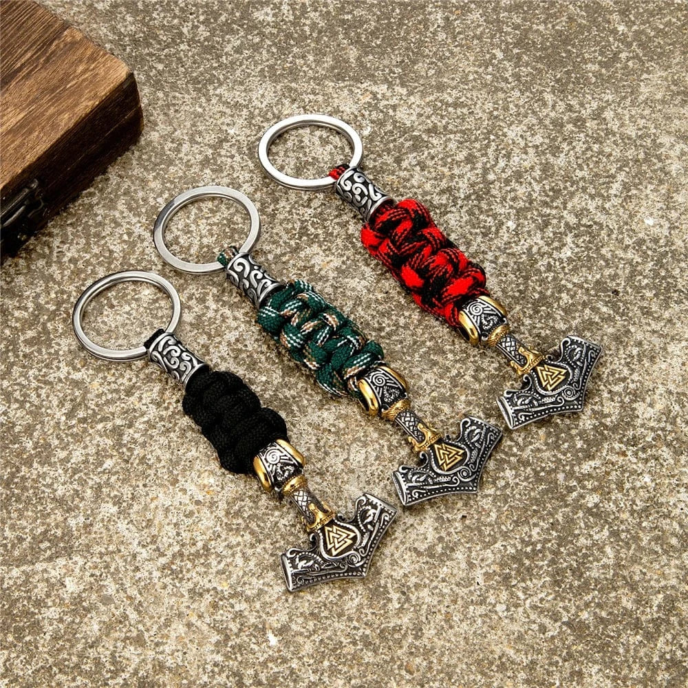 Thor's Hammer Survival Keychain Viking Warriors
