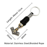 Thor's Hammer Survival Keychain Keychains Viking Warriors